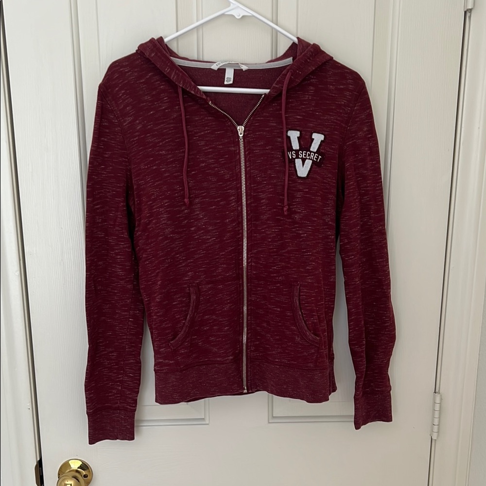 Victoria's Secret Maroon Zip-Up Hoodie